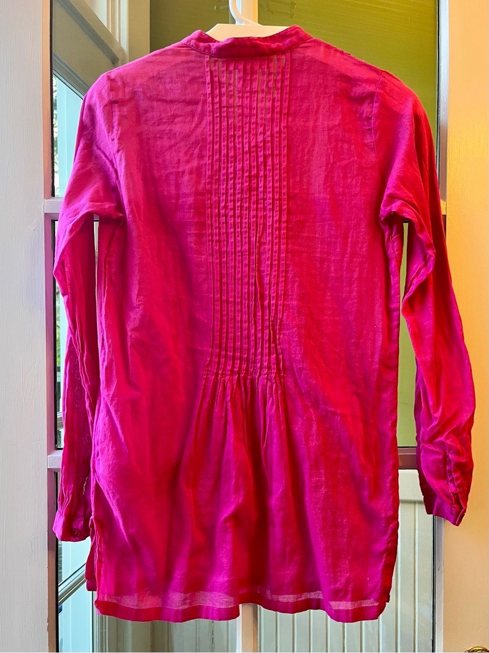 Michael Kors hot pink gauzey hippy summer lightweight tunic top long sleeve - Picture 2 of 9